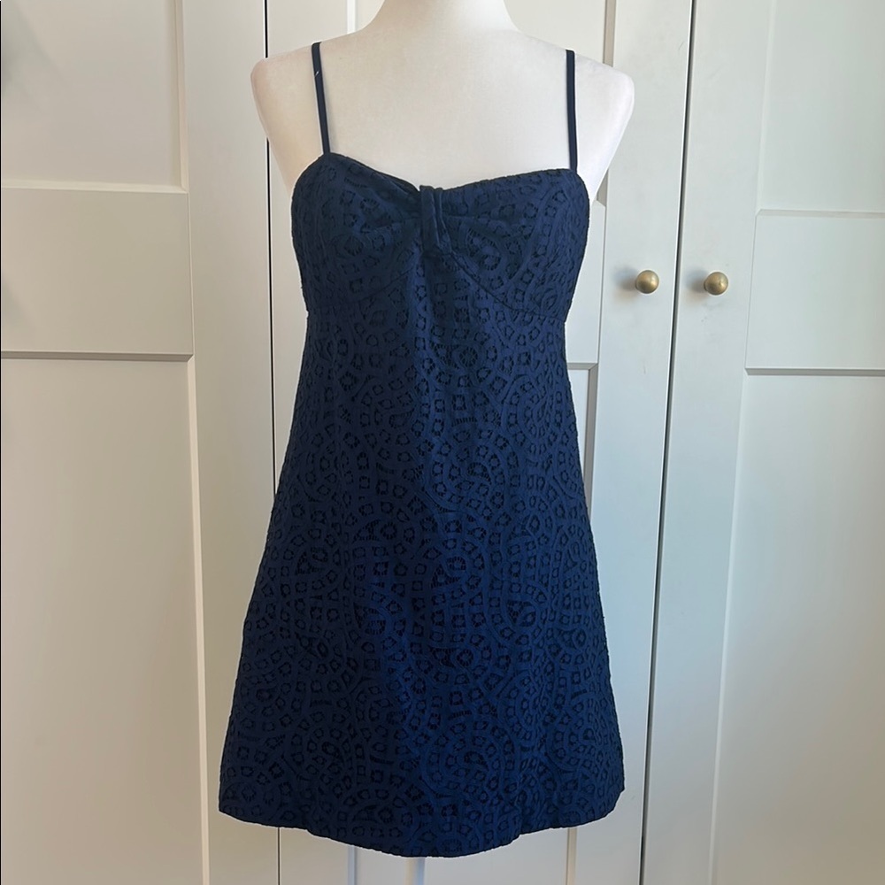 Lilly Pulitzer Deep Blue Karina Lace Dress | 6 - Picture 2 of 5